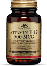 Load image into Gallery viewer, Vitamin B12 500 mcg Vegetable Capsules
