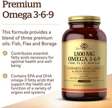Load image into Gallery viewer, 1300MG OMEGA 3-6-9 SOFTGELS
