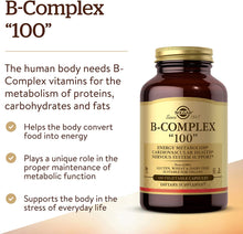 Load image into Gallery viewer, B- COMPLEX &quot;100&quot; VEGETABLE CAPSULES
